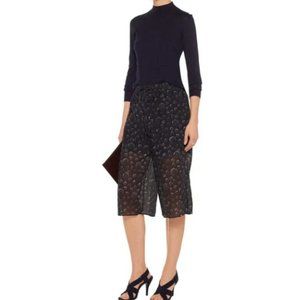 NWT Tibi Shibori printed crinkled cotton silk-blend culottes, Size XS